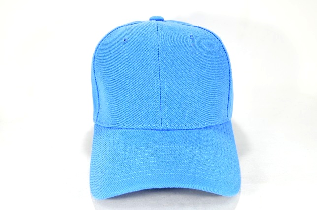 PLAIN 100% ACRYLIC VELCRO CAP-SKY BLUE